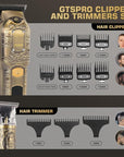 Professional Hair Clippers for Men Set, Electric Haircut Kit Mens Cordless Hair Clipper for Barbers