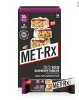 MET-Rx Big 100 Colossal Protein Bars, Blueberry Cobbler, Meal Replacement Bars, 4 Count