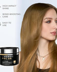 XMONDO Color Golden Blonde Color Depositing Mask & Semi-Permanent Hair Dye Super Gloss Infused with Bond Boosters for Nourishment, Revitalize & Repair, Vegan Formula, 8 Fl Oz
