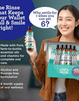 GuruNanda CocoMint Oil Pulling Mouthwash for Complete Oral Hygiene, 7 Essential Oils & Vitamins for Happy Teeth & Gums & Fresh Breath, Alcohol-Free, 6X8 oz