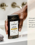 Cremo Italian Bergamot Aluminum Free Deodorant for Men, 48-hour Long Lasting Odor Protection, 2.65oz