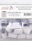 100 Pieces Large Nail Sanding Bands Professional Nail Manicure Great Fit for Nail Drill Bits for Acrylic Nails (240 Grit, Zebra)