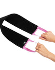 Bronze Tan Self Tanner Back Applicator - Tanning Mitt For Sunless Tanning Mousse or Lotion - Tan your Back Quickly and Easily - Self Tanning Back Applicator - Black with Pink Handles