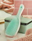 Tangle Teezer Ultimate Detangler Hairbrush, Eliminates Knots & Reduces Breakage, Mini Hair Brush for Travel, Small Hands & All Hair Types, Marshmallow Pink & Mint