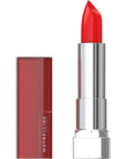 Maybelline Color Sensational Lipstick, Lip Makeup, Cream Finish, Hydrating Lipstick, Nude, Pink, Red, Plum Lip Color, On Fire Red, 0.15 oz; (Packaging May Vary)