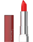 Maybelline Color Sensational Lipstick, Lip Makeup, Cream Finish, Hydrating Lipstick, Nude, Pink, Red, Plum Lip Color, On Fire Red, 0.15 oz; (Packaging May Vary)