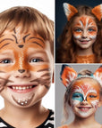 BADCOLOR Orange Face Body Paint Stick, Cream Blendable Eye Black Full Body Paint Makeup for Halloween SFX Makeup Cosplay Joker Zombie Vampire Costume Parties