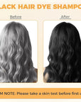 Black Hair Dye Shampoo 3 in 1 for Gray Hair Coverage, Hair Color Shampoo for Women Men, Herbal Ingredients Champu Para Pintar el Cabello (16.9 Oz)