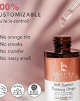 Self Tanning Drops - USA Made with Natural & Organic Ingredients, Medium Face Tanning Drops to Add to Lotion, Moisturizing Bronzing Drops for Face & Body, Toxin Free Face Tanner for Fake Tan