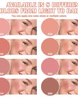 8 Colors Blush Palette,Shimmer Silky Matte Blush Powder