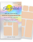Sun Patch Hypoallergenic Sun-Screen Square Shaped Patches, 100% Silicone UPF-50 UV Protection, Reusable, 1 Pack/8 Squares, Sunkiss (Nude)
