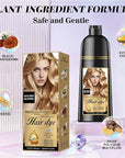 Natural Hair Dye Shampoo 3 IN 1, Hair Color for Gray Hair Coverage, Hair Coloring Shampoo for Women, Color Shampoo Beard Dye for Men, Vegan Ammonia Free Hair Shampoo (GOLDEN BLONDE)