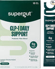 Supergut GLP1 Daily Support - High Fiber GLP-1 Supplement Powder for Women & Men - Sugar-Free Drink Mix for Gut Health (15 Servings)