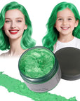 Green Hair Color Wax - Temporary & Washable Hair Styling Mud Gel for Men, Women, Kids,For Halloween, Cosplay, Party, Crazy Hair Day & Children's Day
