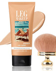 Legs Makeup Waterproof with Brush - No Transfer Body Concealer for Varicose Veins Appearance, Tattoo & Scar Cover Up for All Skin Tones, Waterproof (Medium)