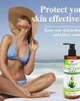 Aloe Vera Gel with Tea Tree Oil for Face, Skin, Hair, Sunburn relief, Aloe Vera Gel from Freshly cut 100% Pure Aloe,13.7oz