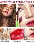 evpct 2Pcs Black Red Cherry Magic Mood Color Changing Lipstick Long Lasting 24 Hours Original for Women, PH Color Change Changing Jelly Lipstick Tinted Lip Balm Stain Gloss Makeup Set, labial magico