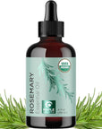Certified Organic Rosemary Oil for Hair - Extra Large 100% Pure USDA Organic Rosemary Essential Oil for Hair Skin and Nails - Oil for Dry Scalp Treatment and Enhanced Volume and Shine