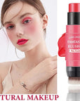Cream Blush Stick,Blush Stick for Cheeks with Contour Rose Pink)