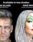 Mehron Makeup Hair White | Washable White Hair Dye | Temporary Hair Color for Theatre, Cosplay, & Halloween 1 fl oz (30ml) (Silver)