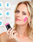 Go Ho Pink Face Body Paint Stick,Water Based Washable Face Paint Stick,Non-toxic Full-coverage Cream Pink Body Paint for Adults Children Halloween Cosplay SFX Makeup