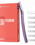 ZOMCHI Eyebrow Razor, Face Razors for Women&Men, Eyebrow Trimmer Shaper with Precision Cover, Facial Shaver with 6 Blades (Purple)