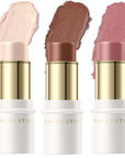 3 Pcs NEUTRAL Contour Stick Set,Cream Blush & All Skin