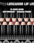 Juvia's Place Long Wear Lip Pencil – Ruby – Waterproof & Kiss-proof, Long Lasting Lip Liner, Smooth Makeup Application - Soft Matte Finish Base for Lipstick - 13 Hours of Wear for Everyday Use