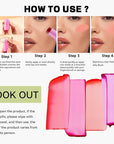 4 Color Milk Jelly Blush Stick, Cooling Water Cruelty Free.