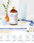 HIQILI Lemon Eucalyptus Oil, for Spary, Diffuser, Indoors, Outdoors, Garden, Yard, 100% Pure Natural - 3.38 Fl Oz