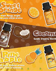 ARVIDSSON Fruits Essential Oils Set, Natural Fruity Fragrance Oil for Candle & Soap Making - Sweet Orange, Pineapple, Coconut, Cranberry, Peach, Strawberry, Aromatherapy Diffuser Oils Gift Set