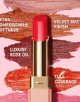 Oulac Violet Soft Matte Lipstick| Lipstick & Blush Duo| Velvet Smooth Lip Stick| Highly Pigmented & Misty Texture| Full Coverage Lip Stains Enriched with Rose Oil| Vegan & Clean Beauty| Y11