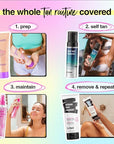 b.tan Clear Self Tanner Bronzing Water Foam | Just Act Natural - Best 1 Hour Express Sunless Tanning Mousse, Dark, Transfer-Free, Enriched With Coconut Water & Vitamin E, Face & Body, 6.7 Fl oz