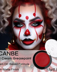 UCANBE Red Face & Body Paint Makeup Foundation, Professional Non-Toxic Cream Greasepaint, Oil-Based Face Painting Kit for Kids & Adults Party, Halloween SFX Devil Clown Vampire Costume Cosplay Makeup