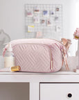 BAGSMART Travel Makeup Bag, Cosmetic Bag Make Up Organizer Case,Large Wide-open Pouch for Women Purse for Toiletries Accessories Brushes
