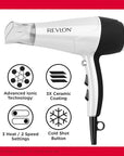 REVLON Volume Booster, Hair Dryer with Curl Enhancing Diffuser | Increase Volume, Decrease Frizz and Damage, Fast Drying, 1875 Watts (White)