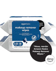 Amazon Basics Make Up Remover Wipes, Original, 25 Count, Pack of 2 (Previously Solimo)