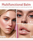 Multi Cream Blush & Blush Brush Set, Korean Makeup Blush for Cheeks, Multi-Use Face Balm, Lightweight & Hydrating, Blendable Color, Non-Greasy, Soft Bristles for Radiant Finish (Dewy)
