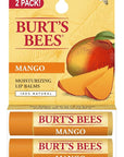 Burt's Bees Lip Balm - Mango, Lip Moisturizer With Responsibly Sourced Beeswax, Tint-Free, Natural Origin Conditioning Treatment, 2 Tubes, 0.15 oz.