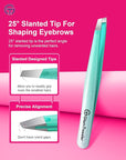 Expert Slant and Point Tip Tweezer Set with Exclusive Storage & Carrying Case, GlamTweeler Sharp & Precision Tweezer Set for Eyebrows, Facial Hairs & Fine Hairs Removal (Sparkle Mint Green + Silver)