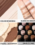 FOCALLURE 2 Pcs Contour Foundation Stick, Highlighter & Bronzer Pen, Face Brightens & Shades Pencil, Highlighting Shade Longwear Makeup, Highlight Bronzer Shaping Trimming Stick,Neutral