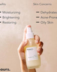 Knours Hydrating Jojoba Oil Vitamin Rich Aloe Vera H2O Double Duty Facial Mist, Moisturizing Refreshing Vegan Squalene Clean Beauty (110ml 3.72 fl. oz.) K-Beauty Skincare