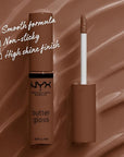 NYX PROFESSIONAL MAKEUP Butter Gloss Brown Sugar, Non-Sticky Lip Gloss - Fudge Me (Warm Brown)