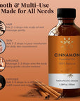 Cinnamon Essential Oil for Diffuser | 100% Pure & Natural | UNDILUTED Therapeutic Grade Cinnamon Oil | Perfect for Aromatherapy Relaxation Skin Care & More |3.38 fl. Oz