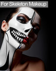 MEICOLY 3PCS Black White Light Grey Face Body Paint Stick,Halloween Zombie Skeleton Makeup Face Paint,Clown White Makeup SFX Cosplay for Adults and Kids,Eye Black Stick for Baseball & Softball