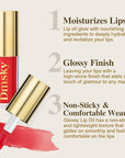 Dmsky Hydrating Lip Gloss Set 6 Pack, Tinted Lip Oil For A High-shine Finish, Nourishing Lip Plumper Gloss with Vitamin E, Non-Sticky and Vegan Color Lip Glow Oil