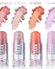 Chubby Cream Highlighter Stick for Face, Glitter Eyeshadow Peach Shimmer