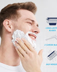 Dorco Pace 2 Plus Disposable Razor 2 blades Pivoting Head Open-Flow No Clogging Easy Rinsing Lubricating Strip Long Non-Slip Rubber Handle (30ct No Rubber Handle)