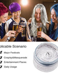 Silver Gray Hair Color Wax, Natural Hairstyle Wax 4.23 oz, Temporary Hairstyle Cream for Party, Cosplay, Halloween, Daily use, Date, Clubbing (Silver Grey)