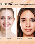 Hilareco PHOER Foundation, 2pcs- 101- Porcelain, Full Coverage Cruelty-Free, Vegan, 30ml